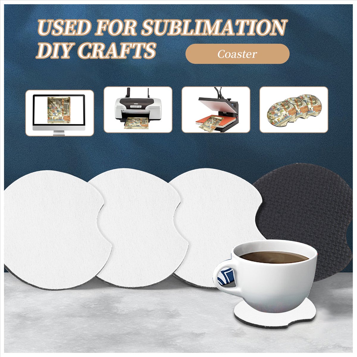 AA83 100 pièces de sous-verres - Coaster Sublimation Blank avis et prix