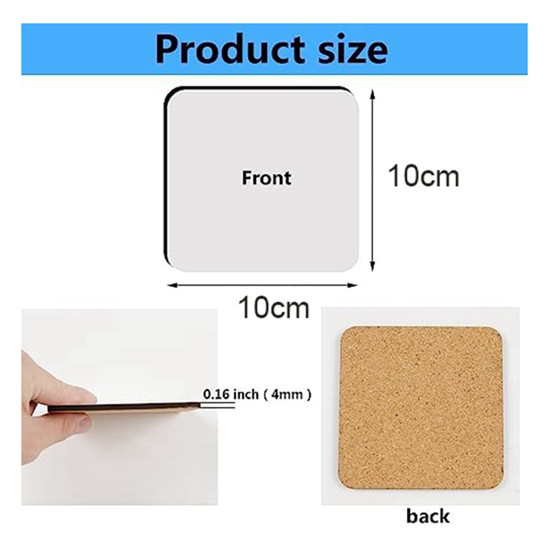 12 pièces de supports à verres - Coaster Sublimation Blank avis et prix